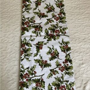 NICOLE MILLER HOME Holly Christmas Table Runner Linen 14” wide and 72” long.